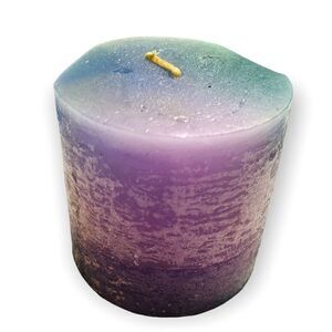 ‎Handcrafted Timber Scented Candle (Purple/Blue/Green)